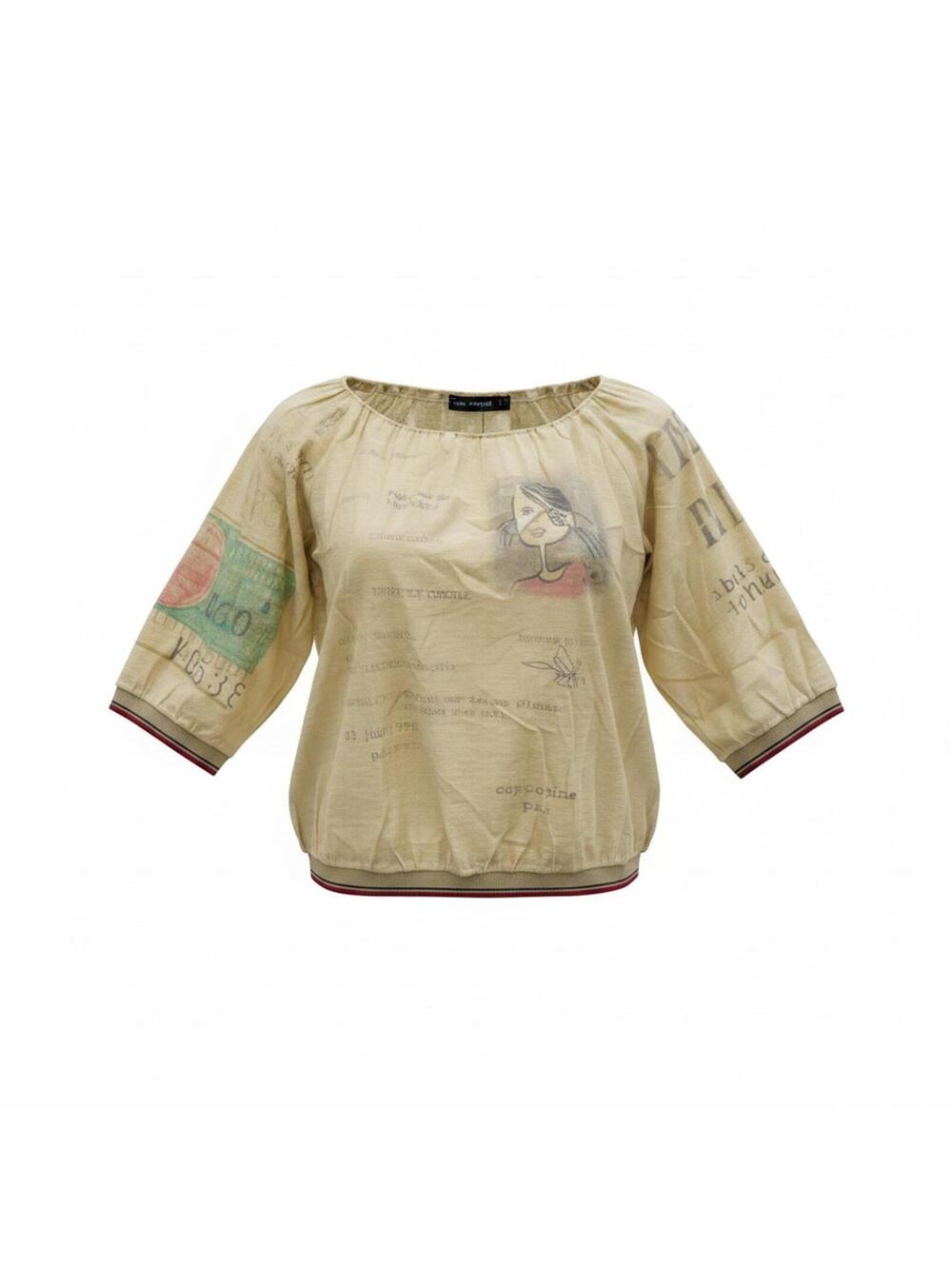 Cop Copine cream graphic top
